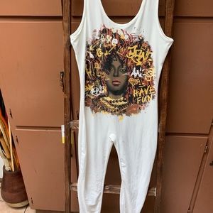 Minette White fitted romper - XL ( does fit M-XL)